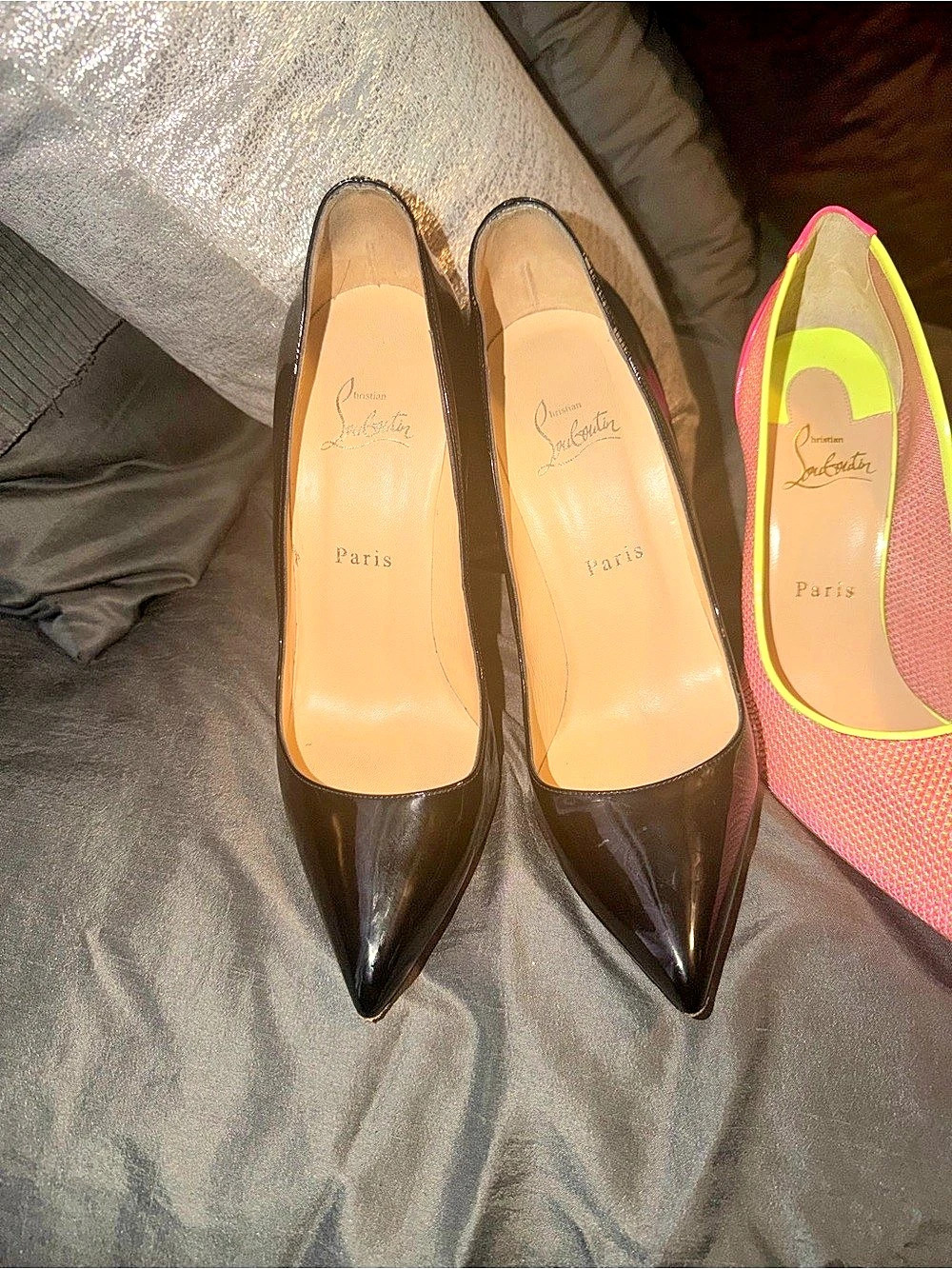 Christian Louboutin Kate 85 Black Patent Pumps